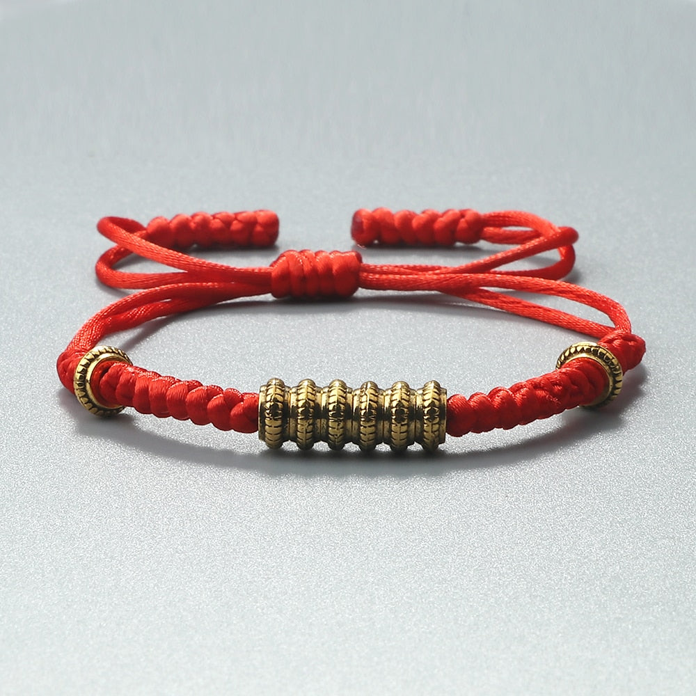 Tibetan Copper Beads Red Rope Braided Bracelet Women Men