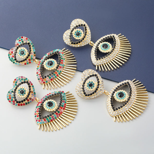 Pendientes Pauli Manfi Fashion con cristales de imitación de metal multicapa para mujer