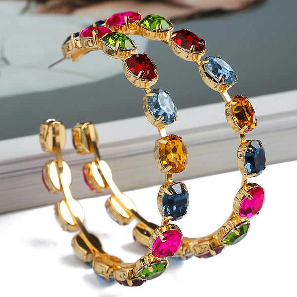 Pendientes redondos grandes de joyería vintage de moda para mujer