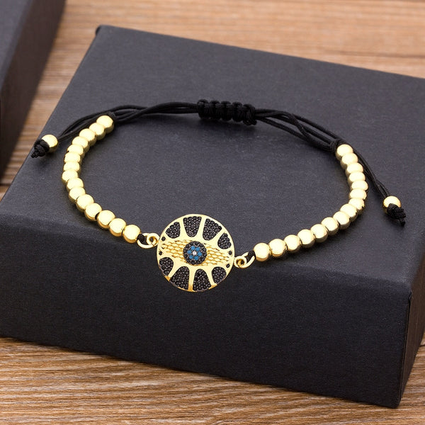 Pulsera de cuentas de mal de ojo hecha a mano de moda para mujer