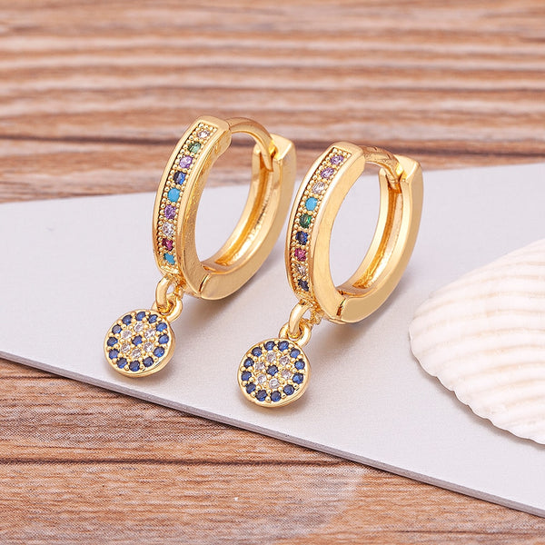 New Luxury Fashion Rhinestone 14 Styles Turkish Evil Eye Drop Earrings