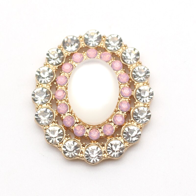 New Fashion 25*28MM 5Pcs/Lot Alloy Double Drain Diamond Hollow Sewing Button