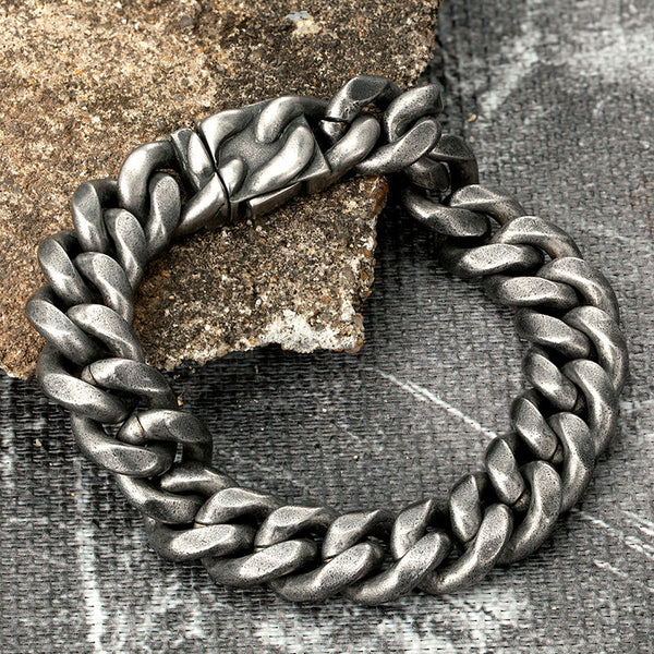 Vintage Chain Men's Bracelet Stainless Steel Curb Cuban Link Chain