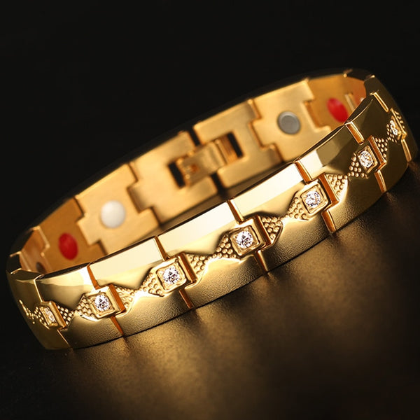 Pulsera de acero inoxidable color oro rosa para hombre