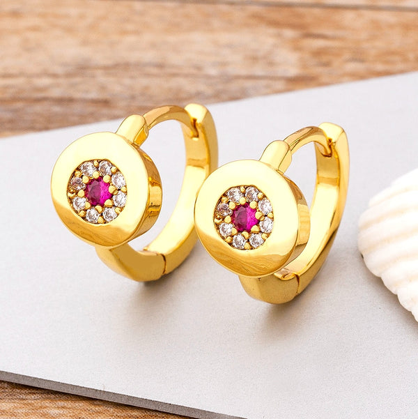 Pendientes redondos con diseño de moda coreano para mujer