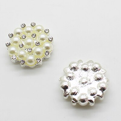 Mix Size Buttons 5Pcs/Lot man made Pearl Alloy Buttons DIY Handwork Sewing Decoration