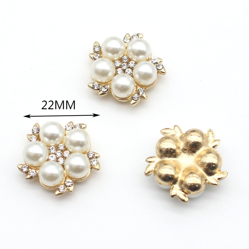 New Fashion10pcs/lot 22mm Metal Alloy Pearl Buttons