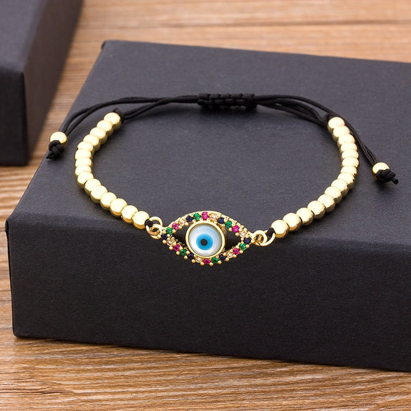 Pulseras ajustables de la colección de mal de ojo turco