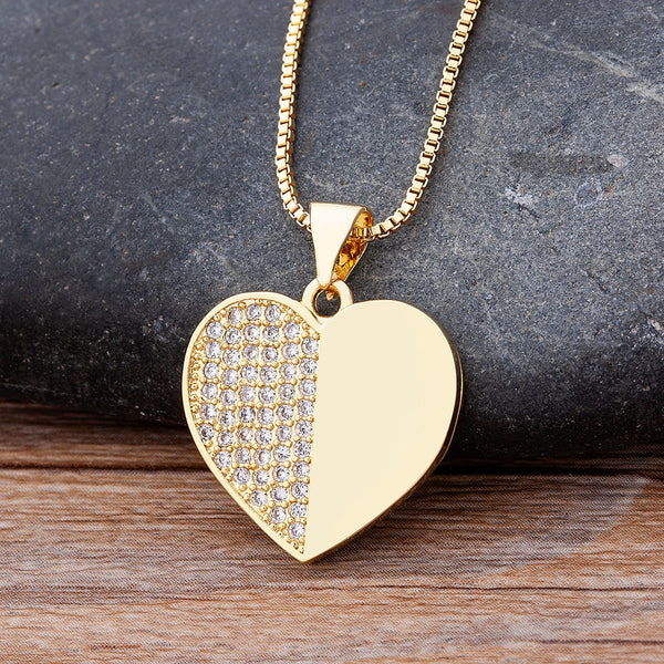 Collar romántico de lujo con colgante de corazón