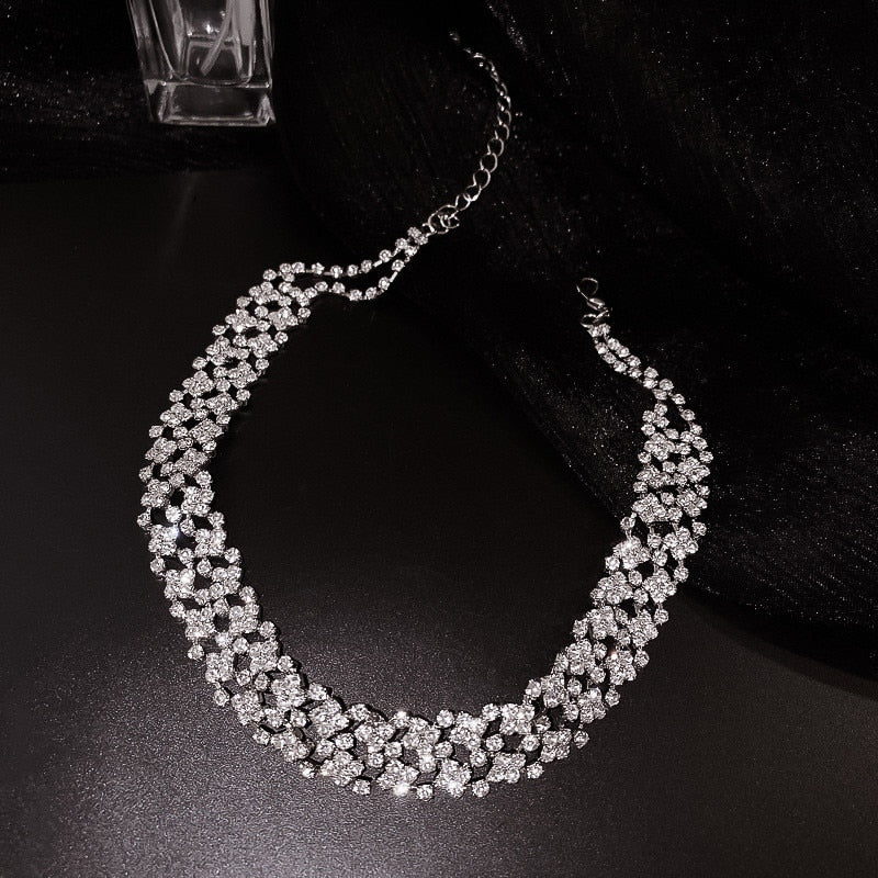 Fashion Full Rhinestone Choker Necklaces for Women Crystal Necklaces