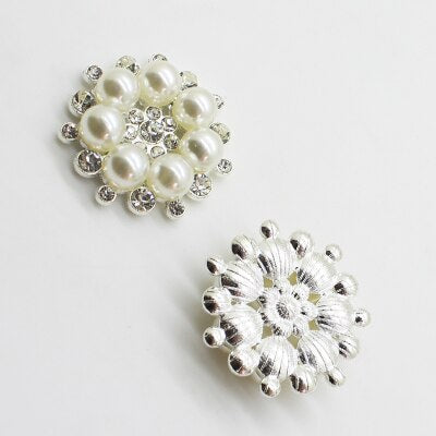 Mix Size Buttons 5Pcs/Lot man made Pearl Alloy Buttons DIY Handwork Sewing Decoration