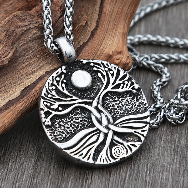 Collar con colgante del árbol de la vida vikingo vintage para hombre