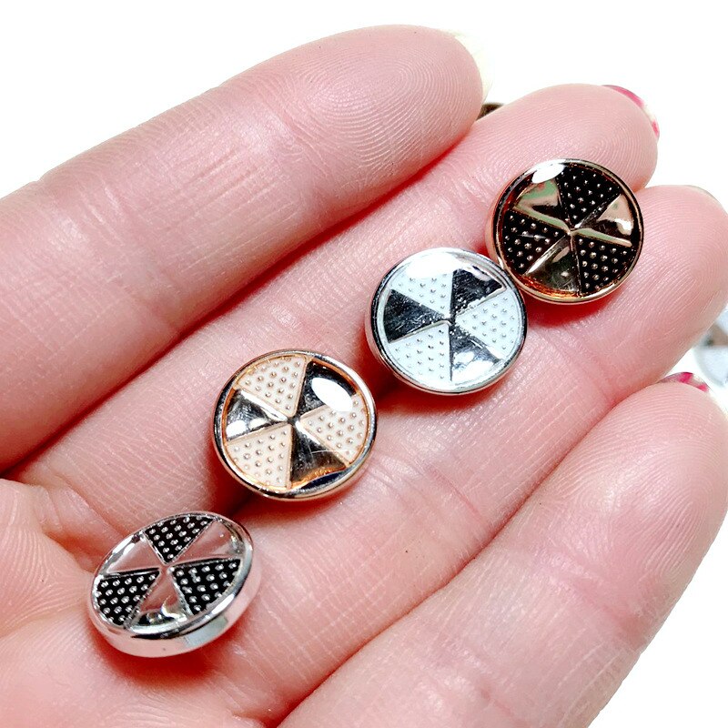 50pcs 12mm New Plating Buttons  Gold/Silver DIY Apparel Sewing Accessories Shirt