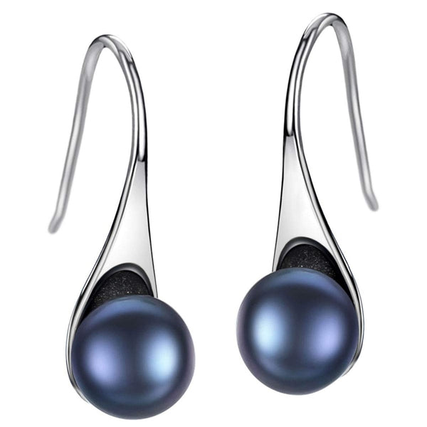 Freshwater Pearl Earrings Dangle Drop 925 Sterling Silver Earrings