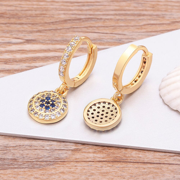 Nuevos pendientes de gota de ojo turco azul para mujer