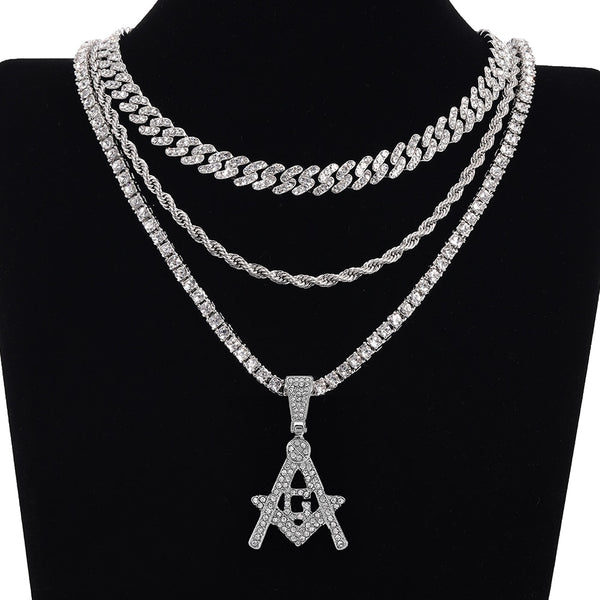 Collares colgantes con el logotipo masónico de aleación de metal para mujeres y hombres