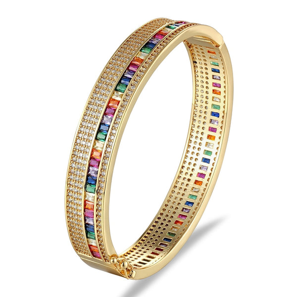 Pulseras de cobre y circonitas doradas para mujer, 11 estilos, novedad