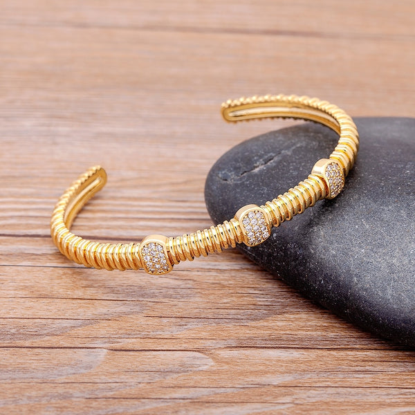 Pulsera de cobre y circonita punk para mujer, 10 estilos nuevos
