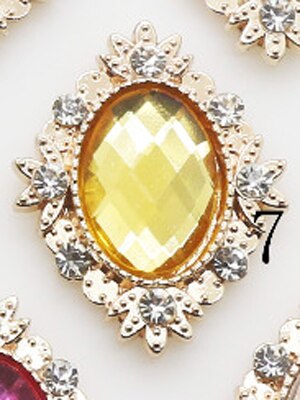 10Pcs Plating Gold Alloy Flatback Buttons wedding decoration Diy Diamonte Rhinestones buttons