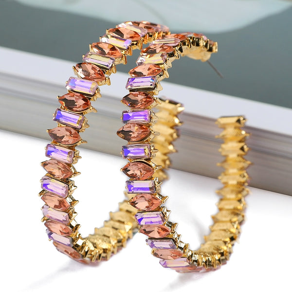 Pendientes redondos grandes y sencillos de moda para mujer