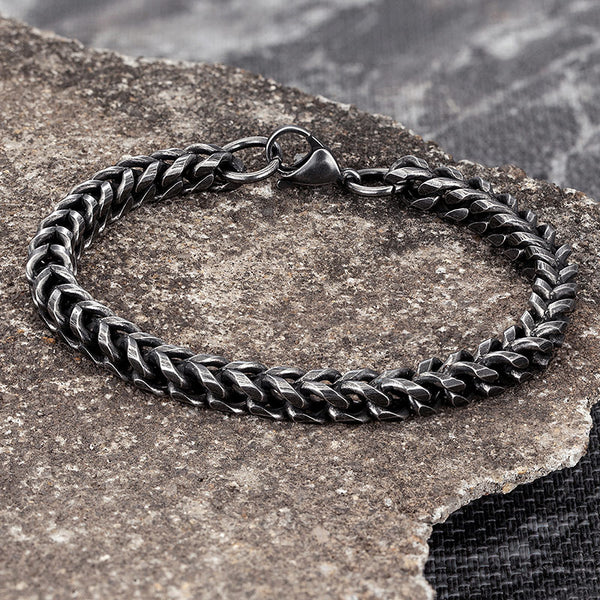 Men Bracelet Vintage Chain Link Handmade Punk Rock Stainless Steel Motorcycle Bracelets