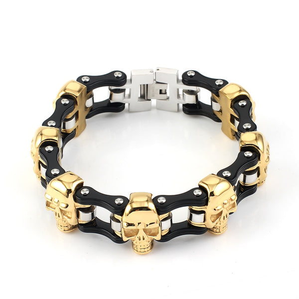 Pulsera de cadena de motocicleta para hombre y mujer, estilo punk, de acero inoxidable
