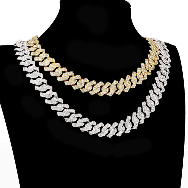 Iced Out Shiny Miami Cuban Link Choker Necklace Women Men