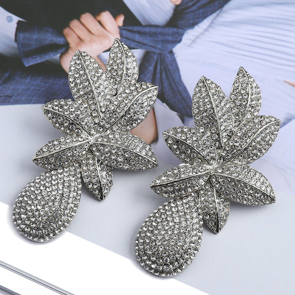 Pendientes colgantes de hojas de metal Charm Joyas para mujer