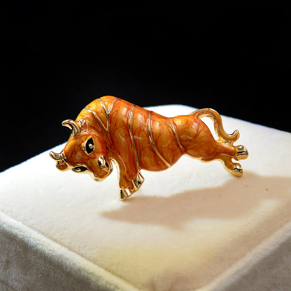 Broche de vaca, ganado, buey, alfiler esmaltado, broches, joyería para mujeres y hombres