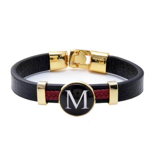 Pulsera de cuentas de vidrio con 26 letras y iniciales