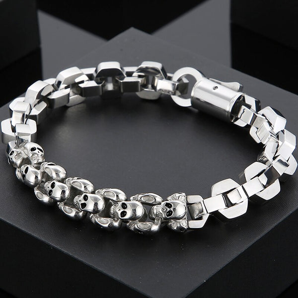 Men's Stainless Steel Skull Head Bracelet For Men