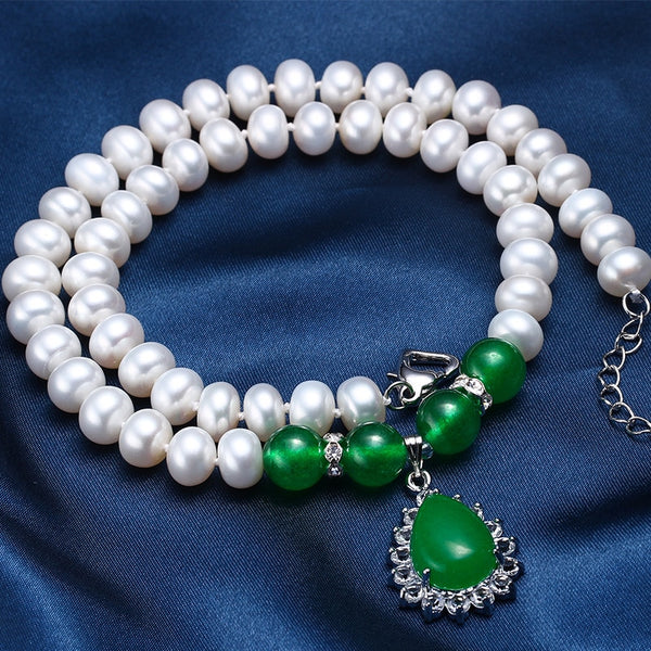 Collar de perlas naturales de agua dulce de ágata para regalo de cumpleaños de mamá