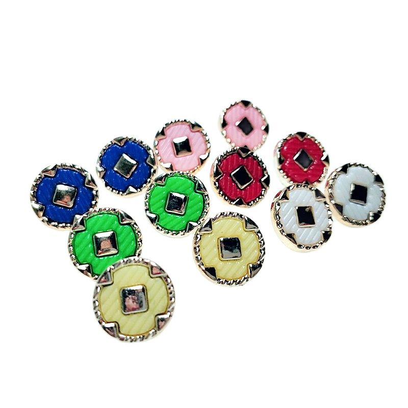 30pcs 12mm Colorful Plating Buttons Shank DIY Apparel Sewing Accessories Shirt Buttons