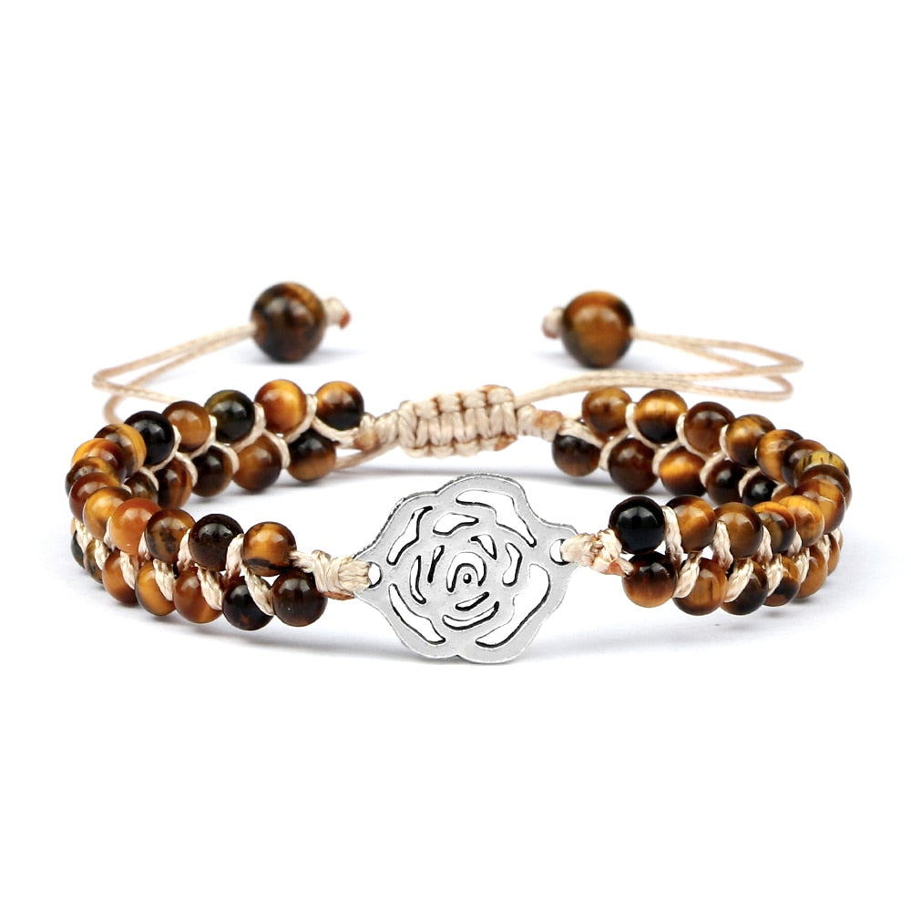 4mm Natural Tiger Eye Stone Beads Bracelets