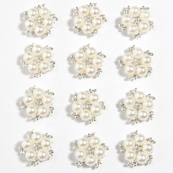 10 botones de diamantes de imitación con forma de flor de 20 mm y 0,78 pulgadas para decoración de bodas, ropa, costura, tela, zapatos, bolsos, vaqueros.