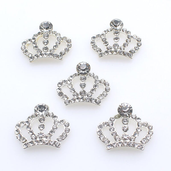 Lote de 10 horquillas de aleación de 23x30 mm para corona de diamantes de imitación, para el pelo, para fiestas y ropa, DIY.