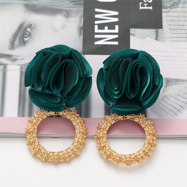 Pendientes colgantes con diamantes de imitación de estilo barroco