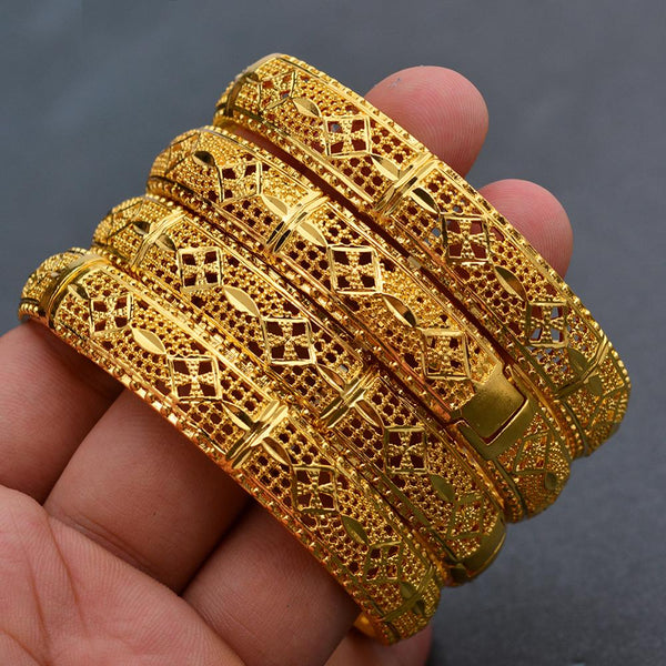 1 lote de brazaletes dorados de Dubái para mujer, etíopes.