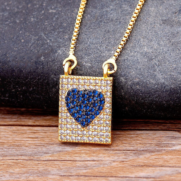 Colgante de corazón cuadrado de moda para mujer