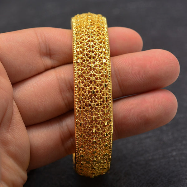 Ethiopian Gold Color Bangle&amp;Bracelet for Women Girl Dubai wedding Bangles Birthday Gifts