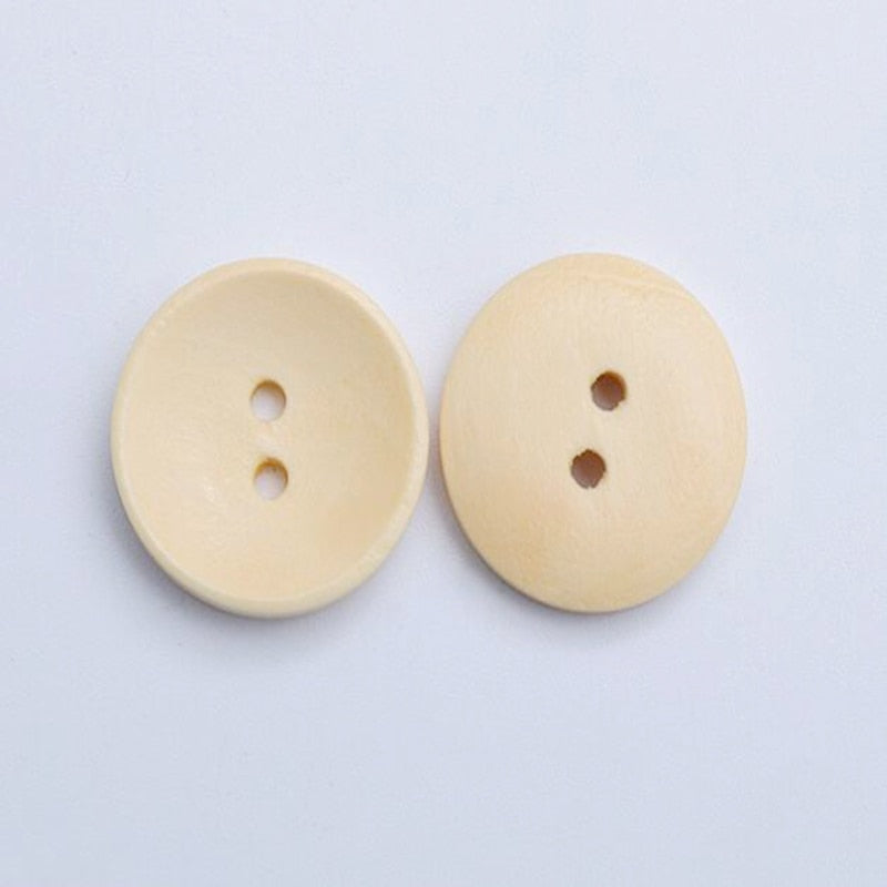 50PCS 11.5mm/12.5mm/15mm  2 Holes 4 Holes Wood Buttons
