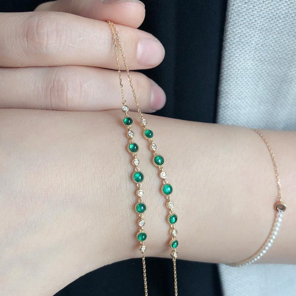 Pulsera creativa única de gominolas redondas de diamantes y plata