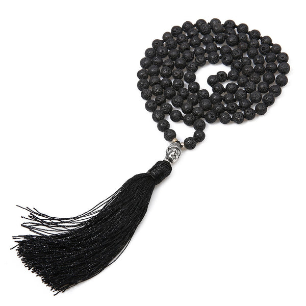 Black Lava Stone Necklace Men Classic Buddha Pendants Necklaces