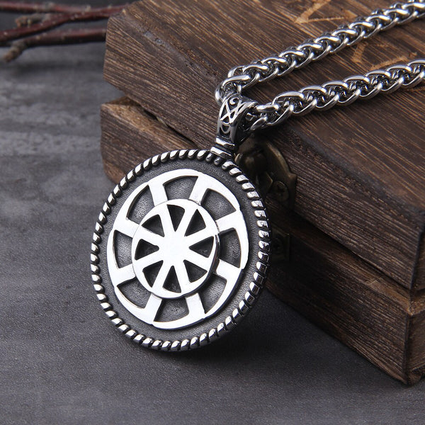Collar con colgante vikingo de acero inoxidable para hombre
