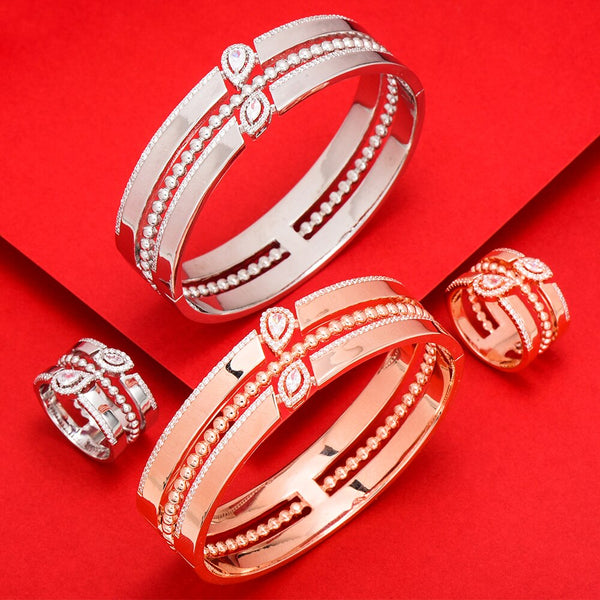 Luxury Trendy 3 Rows Saudi Arabia Bangle Ring Set Jewelry Sets For Women Wedding