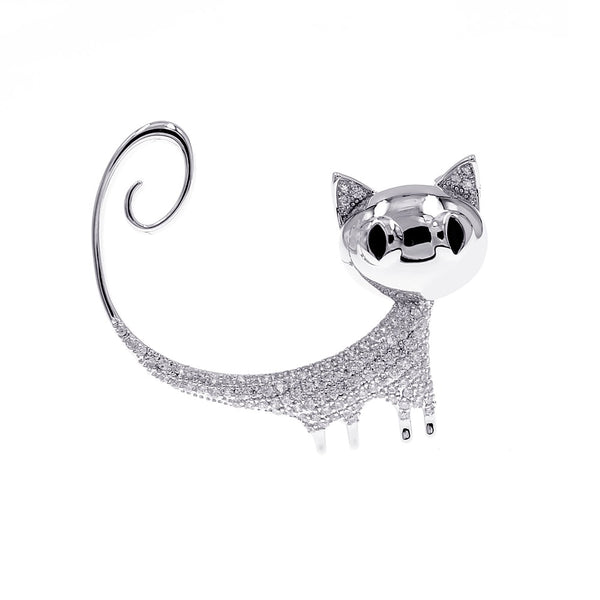 Cubic Zirconia Small Kitty Brooches For Women Copper Jewelry Animal Design Cat Pin Brooch