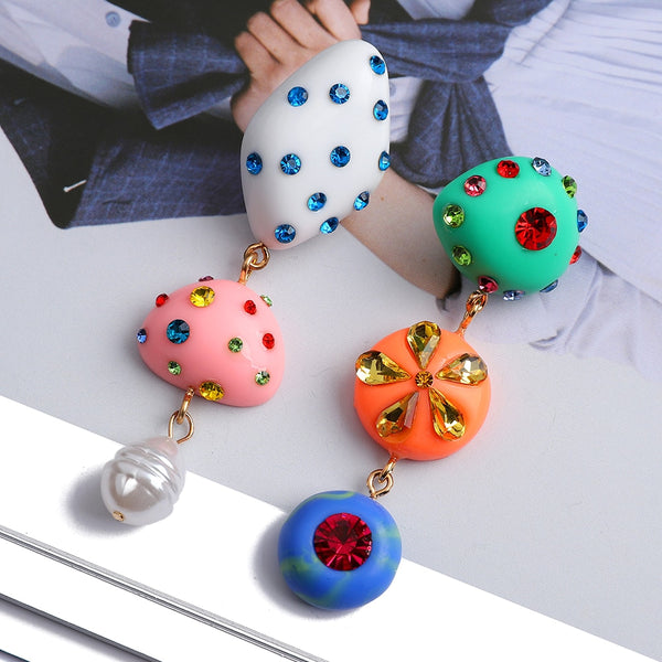 Pendientes colgantes de diseño asimétrico para mujer