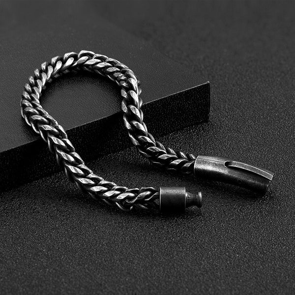 Vintage Chain Link Men Bracelet Handmade Punk Rock Stainless Steel Motorcycle Bracelets