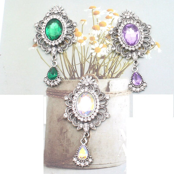 NEW Vintage Water Drop Brooches 2pcs/Lot 33x67mm Alloy Button