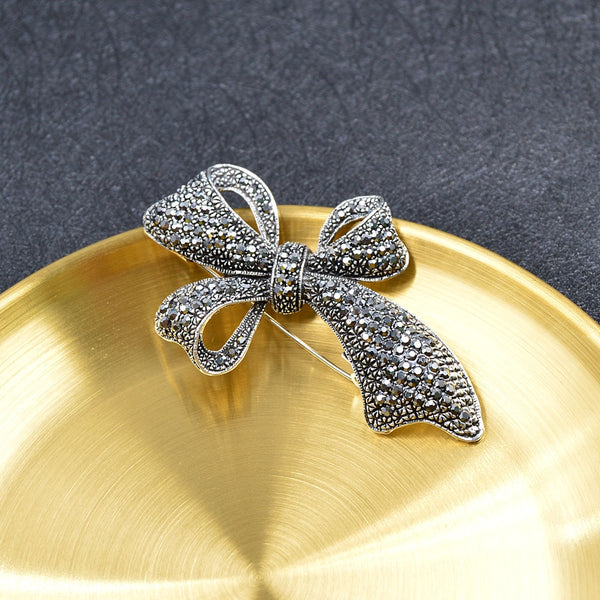 Lindos broches vintage con lazo de diamantes de imitación para mujer